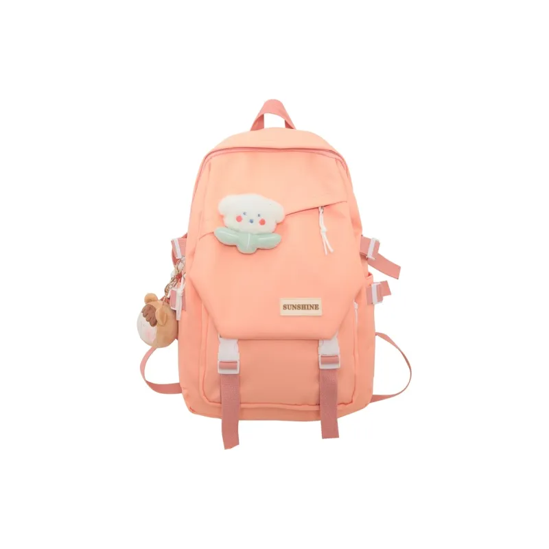 URBAN FOREST Nylon Backpack Unisex Green/Blue/Orange/Black/White-9
