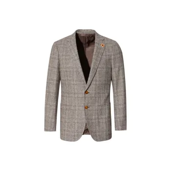 LIU·JO UOMO Business Suits Men Coffee Plaid