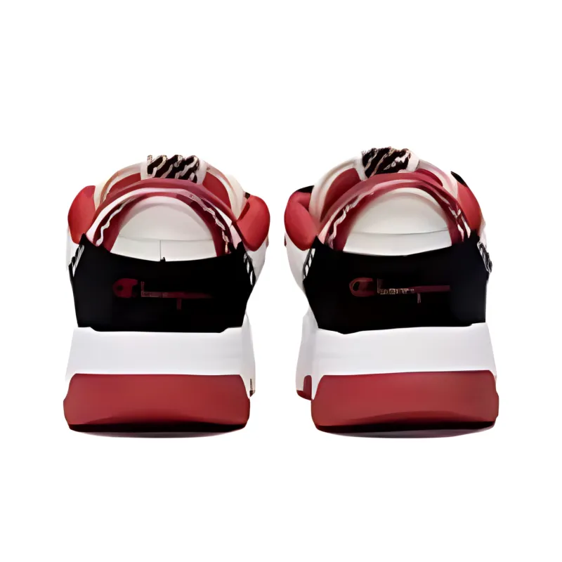 Champion Valve V2 Puffy Shoes Slip Resistant Cushioning Low Top Skateboard Shoes Unisex Red-2