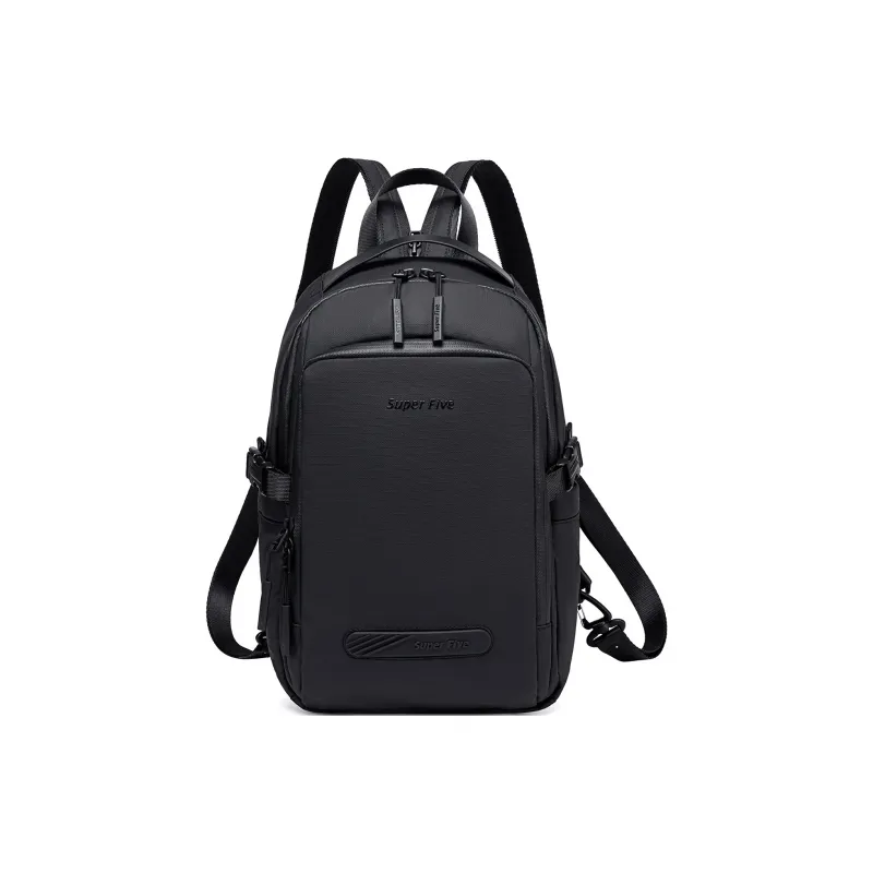 Super Five Polyester Backpack Regular Unisex Black/Orange/Gray/Ecru-0