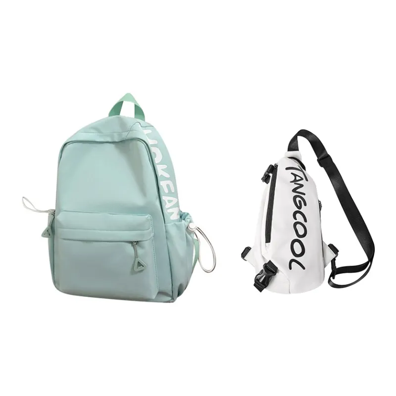 TANGCOOL Nylon Backpack Unisex White/Black/Pink/Blue/Yellow-65