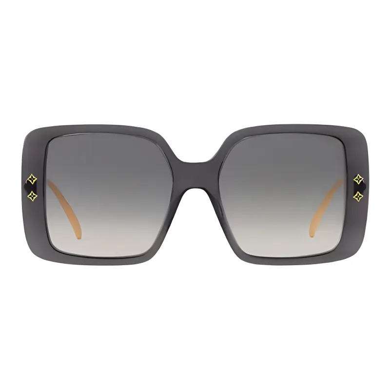 LOUIS VUITTON Acetate Metal Square Sunglasses Women's Gold-1