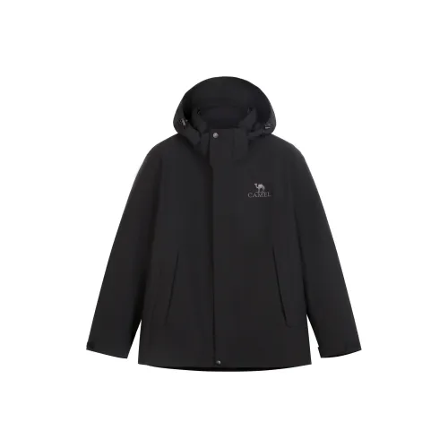 CAMEL Outdoor Hiking Solid Color High Puff Down Windbreaker Jacket With Temperature Conserving Features Men's