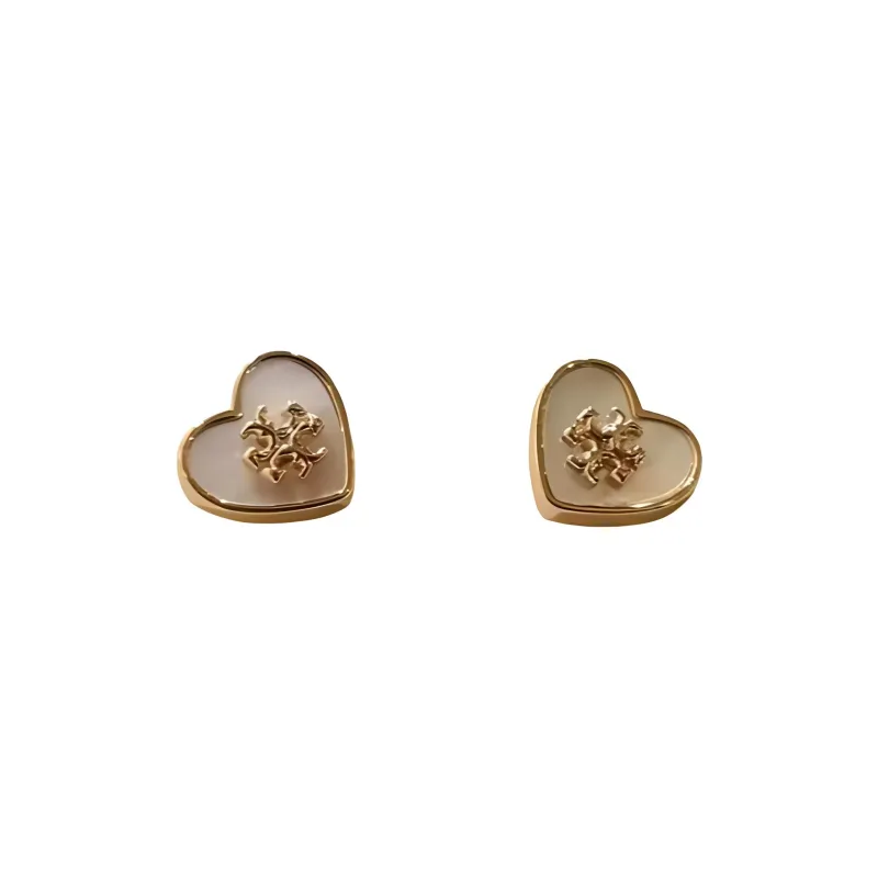 TORY BURCH Kira Heart Embellished Earrings-1