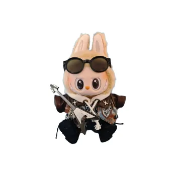 Modified Baby POP MART Maillard Style Set Eye Babble Plush Confirmed Style Hang Tag Box Labubu Vinyl Sitting Party 15cm
