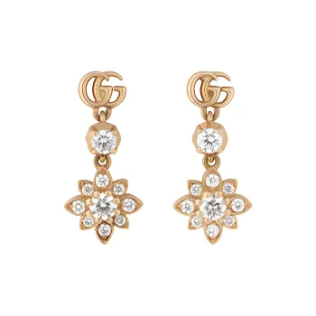GUCCI 18K Rose Gold Earrings Women's Gold