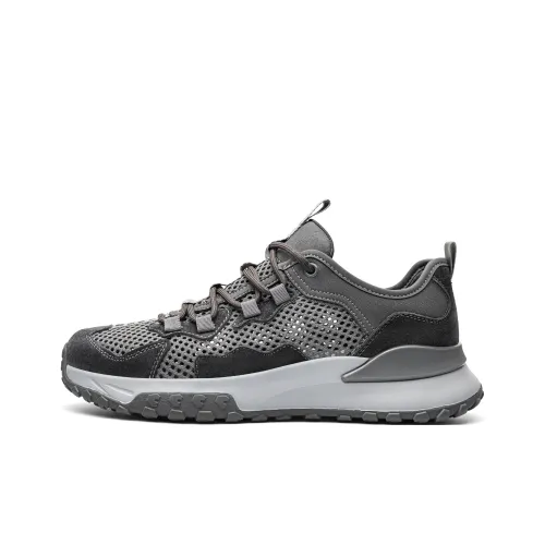 JEEP SPIRIT Slip Resistant, Breathable, Lightweight, Odor Resistant Low Top Hiking Shoes Men's Climbing Gray