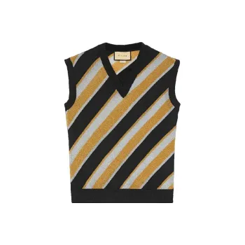 GUCCI Striped Intarsia Knit Vest