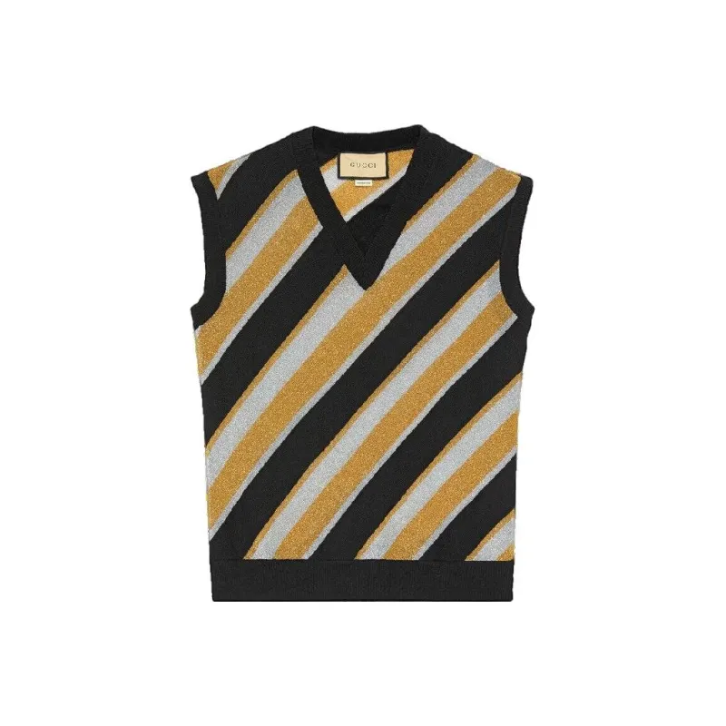 GUCCI Striped Intarsia Knit Vest-0