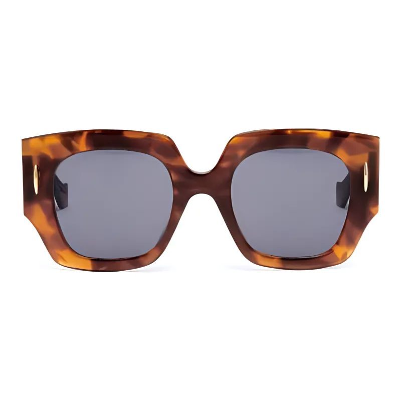 LOEWE Acetate Irregular Shape Sunglasses Men's Tortoiseshell-1
