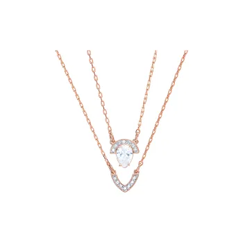 Swarovski Gallery Pear Necklaces Women's Rose Gold