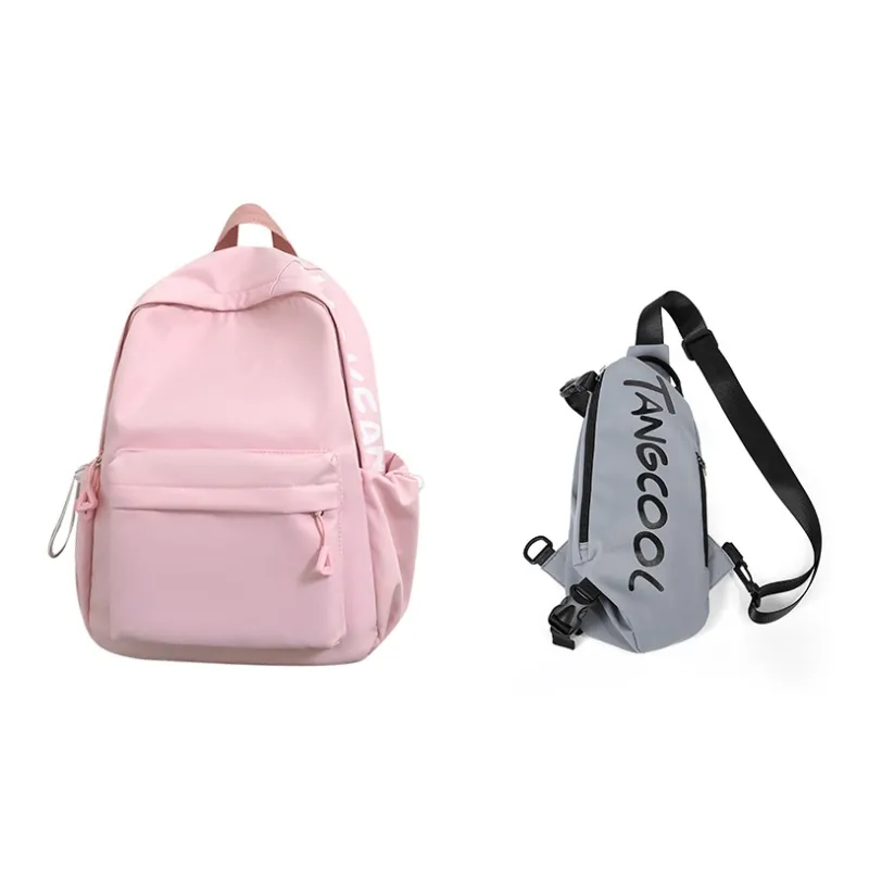 TANGCOOL Nylon Backpack Unisex White/Black/Pink/Blue/Yellow-35