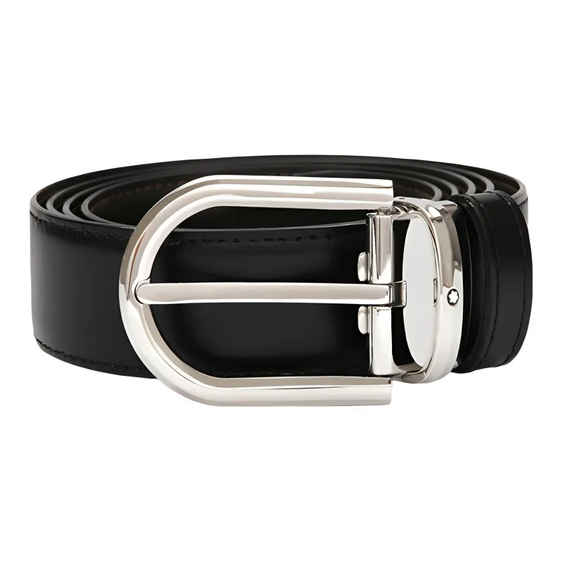 MONTBLANC Leather Belts Men's Width 3cm-0