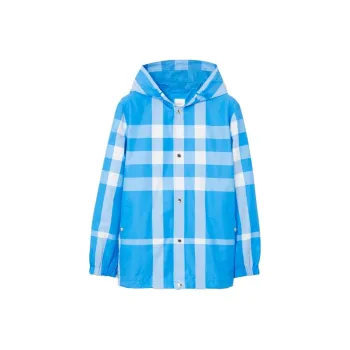 Burberry Checked Hooded Drawstring Jacket