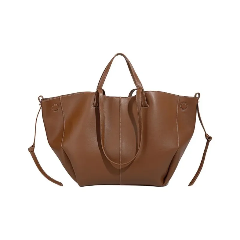 Vigno Synthetic Leather Shopping Bag, One Shoulder Handbag Women's Brown/Black/Elephant Gray-0
