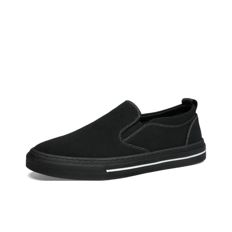 FAPAI Slip Resistant Low Top Canvas Shoes Men's Black-0