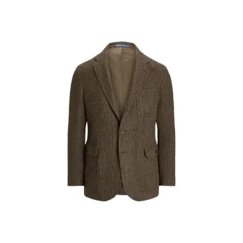 Polo Ralph Lauren Polo Plaid Shetland Wool Tweed Jacket Business Suit Coat Men's Brown