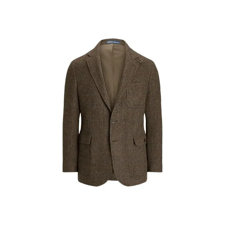 Polo Ralph Lauren Polo Plaid Shetland Wool Tweed Jacket Business Suit Coat Men's Brown-0