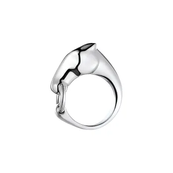 HERMES 925 Sterling Silver Rings Unisex Silver