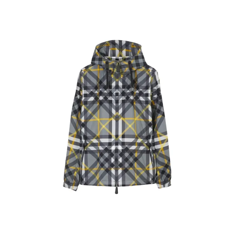 Burberry Check Printed Drawstring Hooded Jacket-0