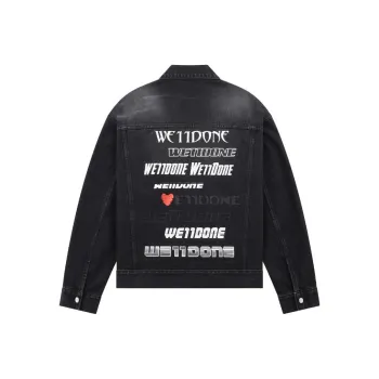 WE11DONE SS23 Denim Jacket Unisex Pitch Black