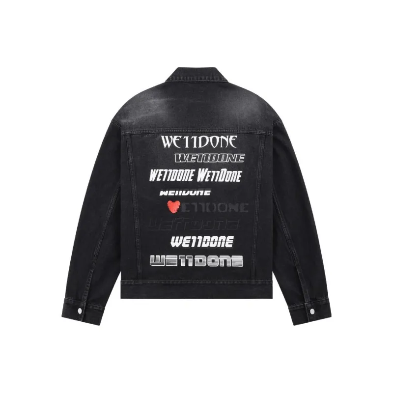 WE11DONE SS23 Denim Jacket Unisex Pitch Black-0