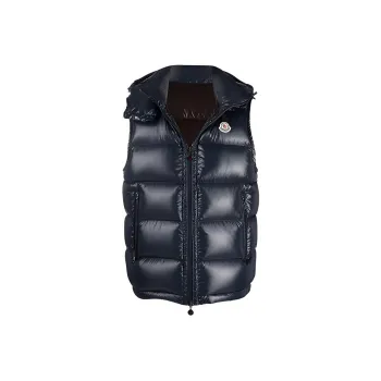 Moncler Bormes Series Vests Men Dark Blue