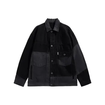 PEACEBIRD MEN Denim Jacket Unisex Black