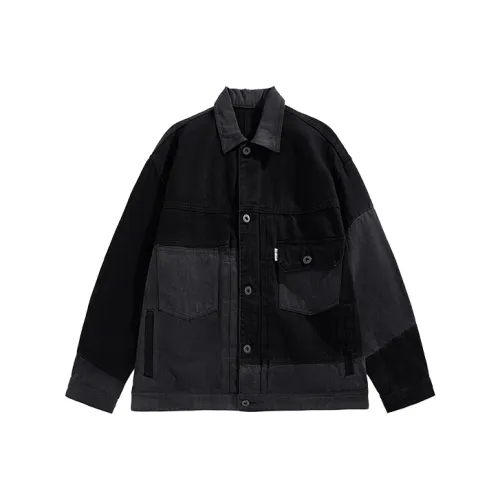 PEACEBIRD MEN Denim Jacket Unisex Black