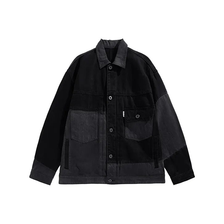 PEACEBIRD MEN Denim Jacket Unisex Black-0