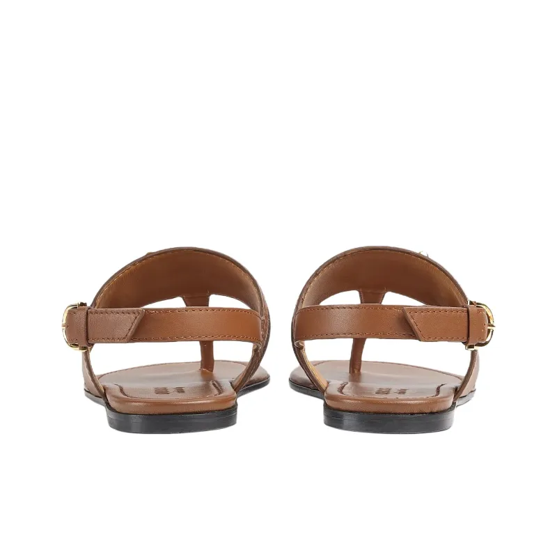 GUCCI Horsebit One Strap Sandals Women's Light Brown-4