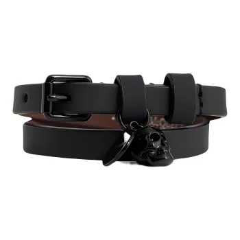 Alexander McQueen Skull Pendant Double Wrap Bracelet