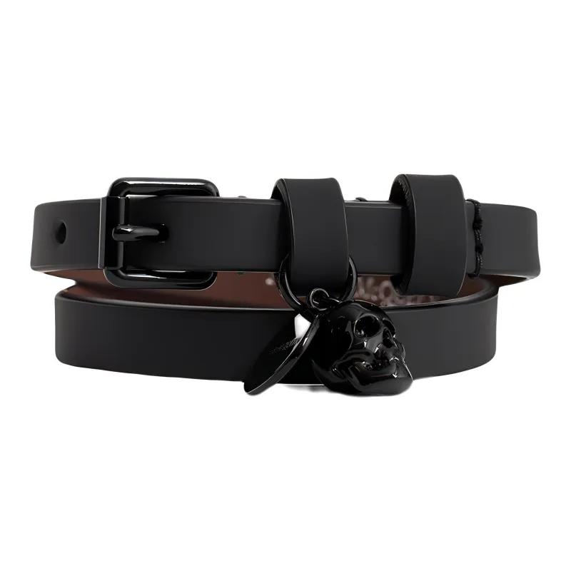 Alexander McQueen Skull Pendant Double Wrap Bracelet-0