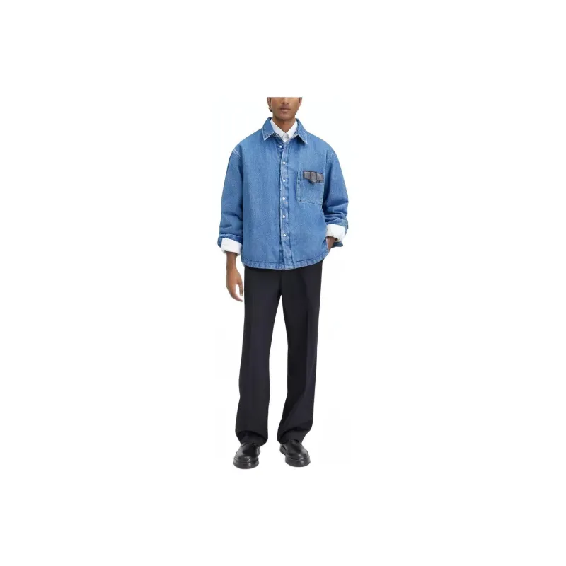 Jacquemus Logo Embroidered Denim Shirt-0
