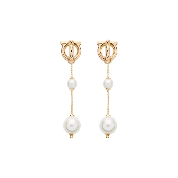 Ferragamo Gancini Pearl embellished Drop Earrings