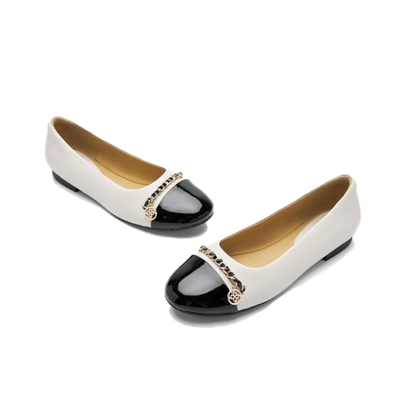 NINE WEST Casual Single Shoes 2cm Women's Ecru/Black-3
