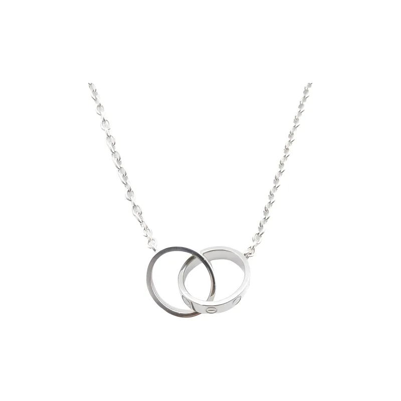 CARTIER 18K White Gold Necklaces Women's Silver-1