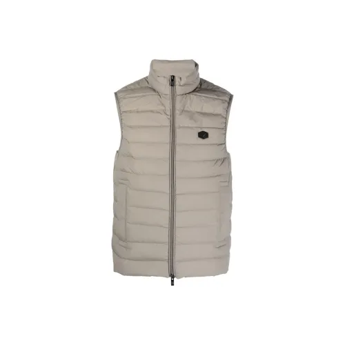 EMPORIO ARMANI Sleeveless Full zip Down Jacket In Quilted Nylon With Eagle Logo Patch