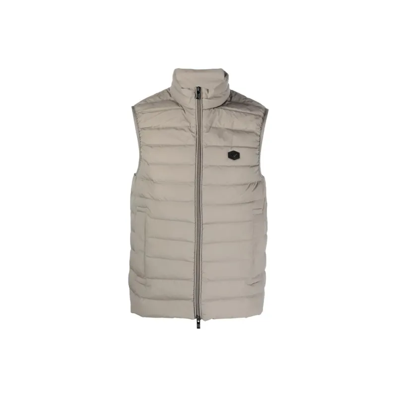 EMPORIO ARMANI Sleeveless Full zip Down Jacket In Quilted Nylon With Eagle Logo Patch-0