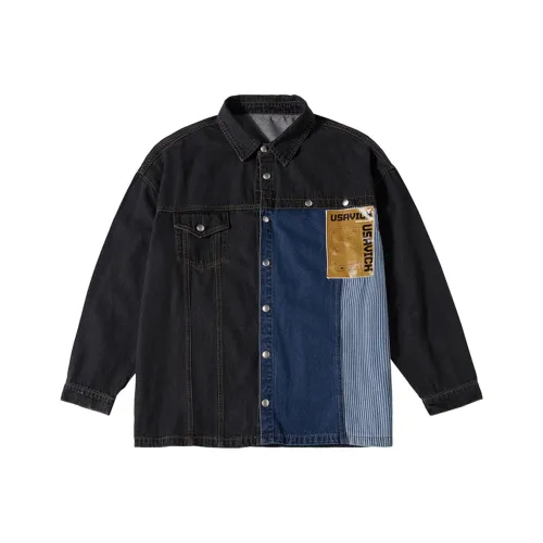 N-MAX TAOWANGTU Loose Fit Denim Jacket Unisex Black