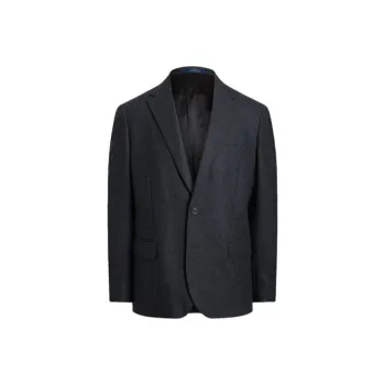 Polo Ralph Lauren Polo Modern Wool Blend Flannel Jacket Business Suit Coat Men's Black
