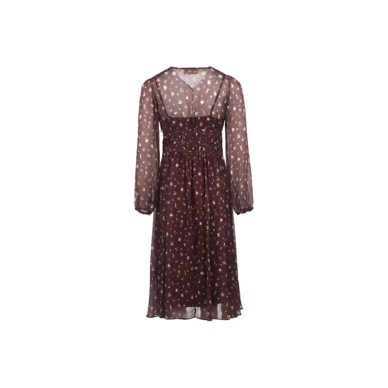 I BLUES Long Sleeved Dresses Women's Brown-1