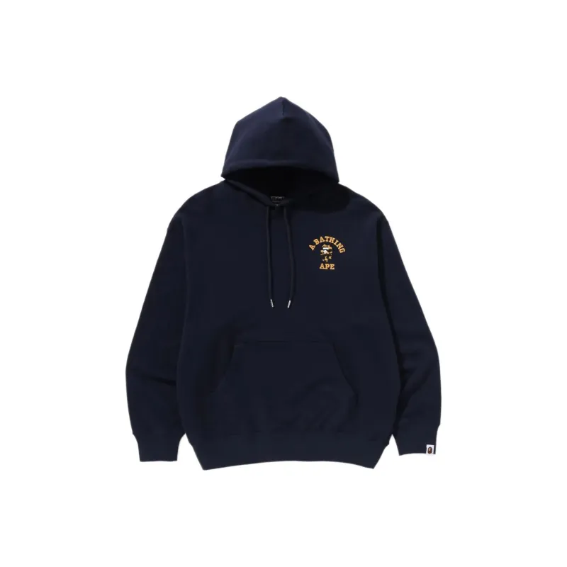 Bape 1st Camo College Logo Relaxed Fit Pullover Hoodie-4