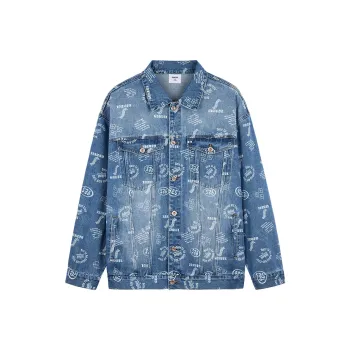 GUKUUL Loose Fit Denim Jacket Unisex Blue