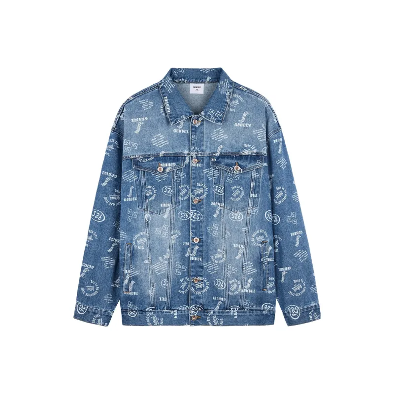 GUKUUL Loose Fit Denim Jacket Unisex Blue-0