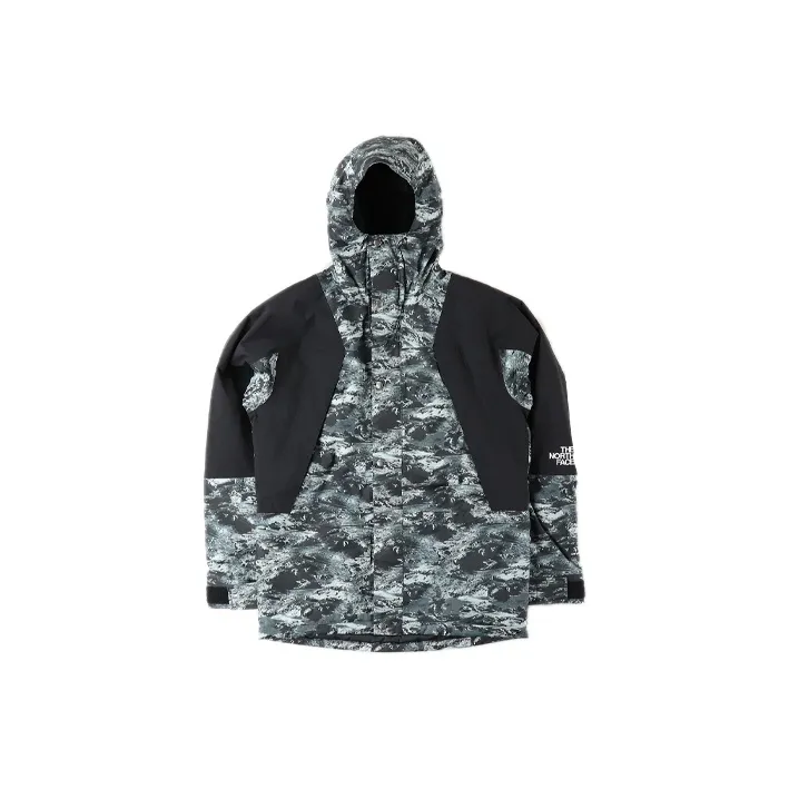 THE NORTH FACE Windbreaker Jacket Men's Snow Mountains Black Camouflage-0