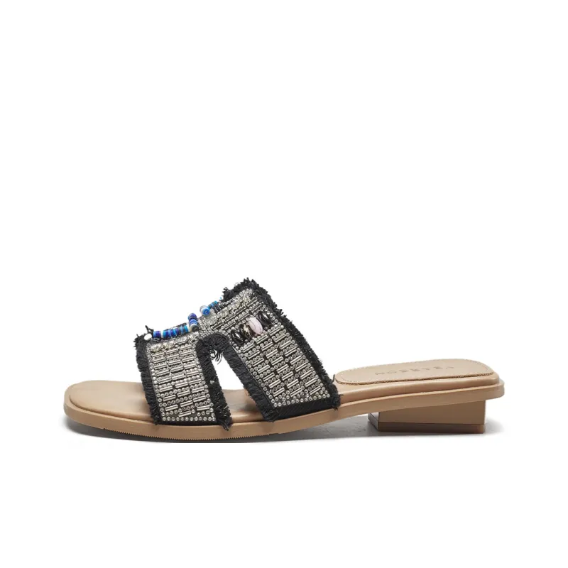 YEARCON Slide Slippers Women's Apricot, Light Blue-8