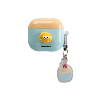Sopi Compatibility With Apple AirPods 4/2/3/AirPods Pro/Pro 2 TPU Multicolor 3D Effect Cheese Headphone Cases