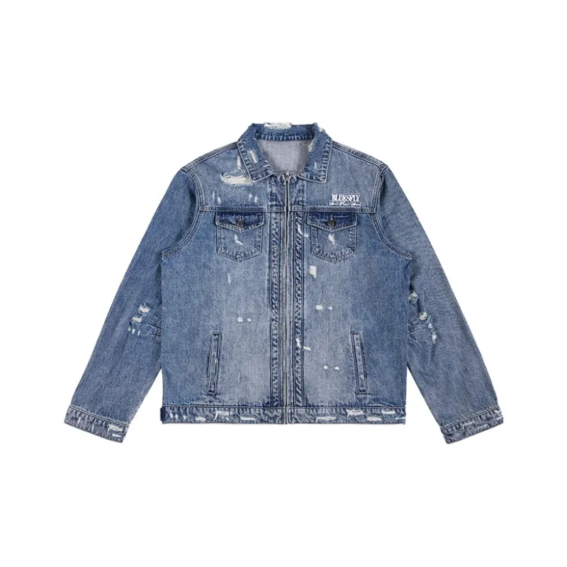 BLUESFLY Loose Fit Denim Jacket Unisex Light Blue-0