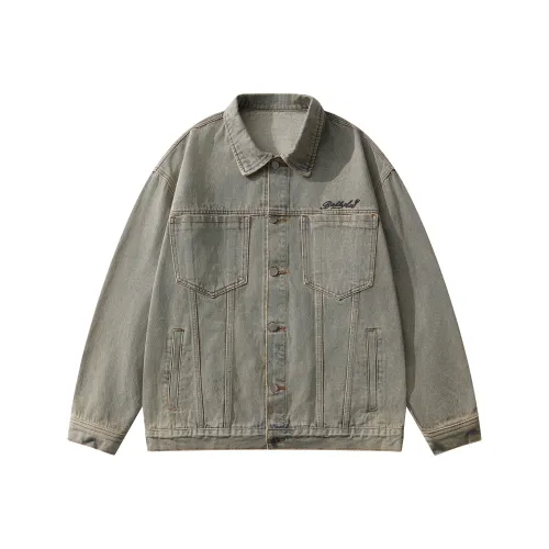 BOTH PLAY Denim Jackets Unisex Yellow Mud